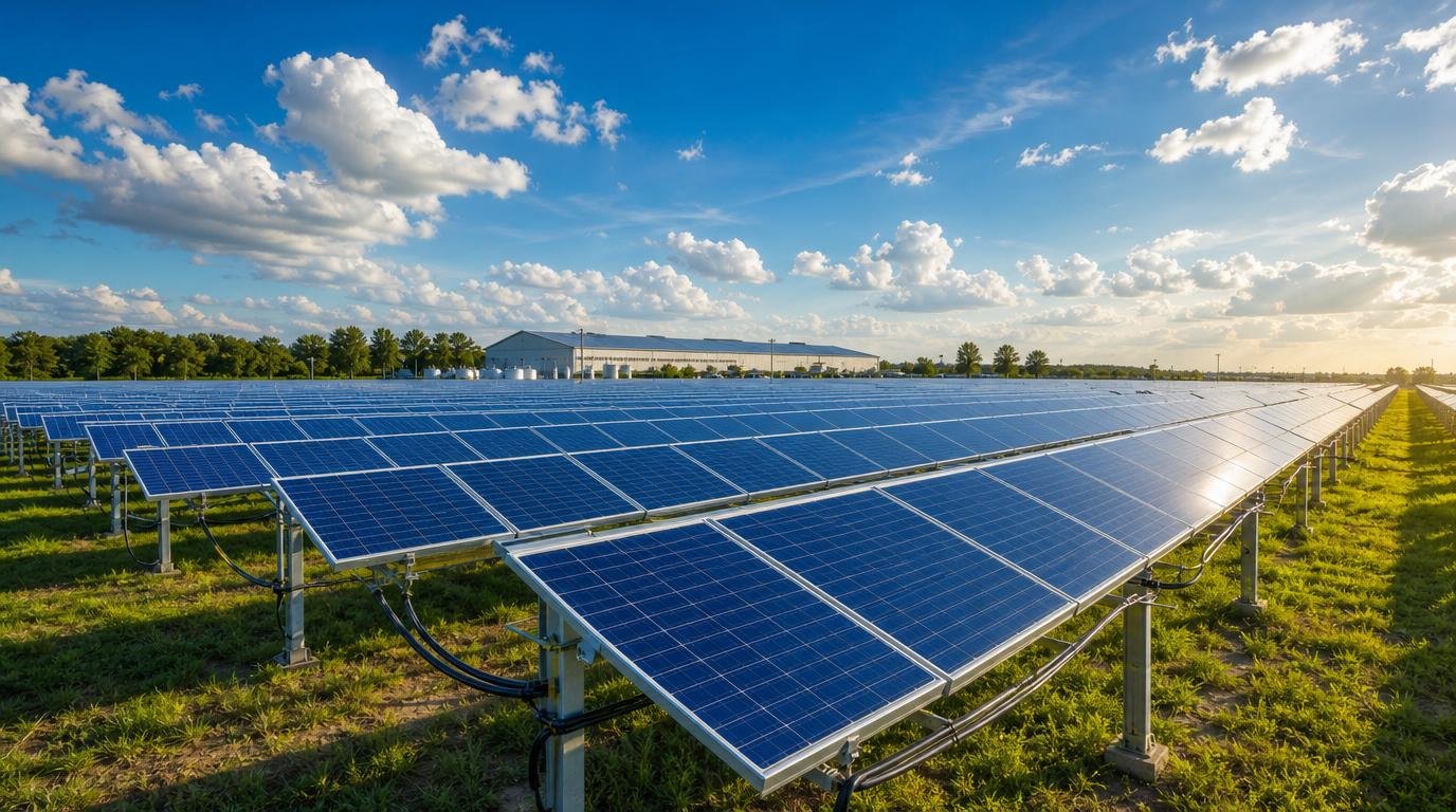 Panoramic industrial solar installation