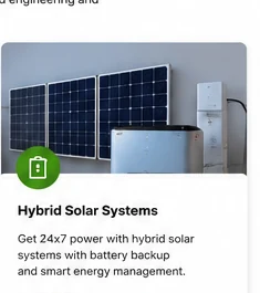Hybrid solar system with inverter and battery backup in Kerala